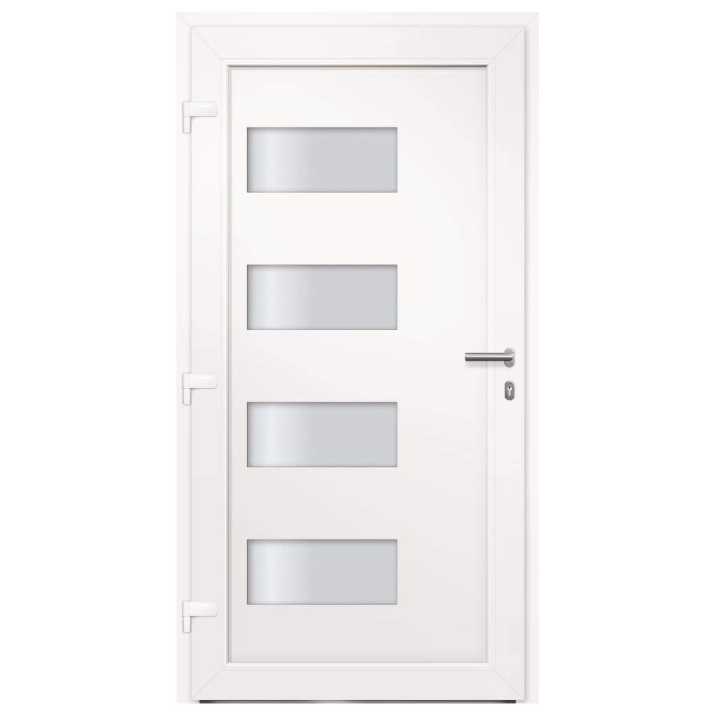 vidaXL Porta d'Ingresso in Alluminio e PVC Bianco 110x210 cm