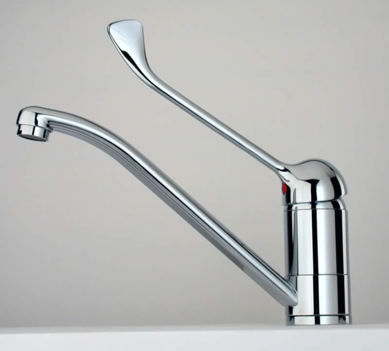 Professional Mono Basin Mixer Tap with Hospital Lever by Piralla, Chrome III Eco-Friendly Finish