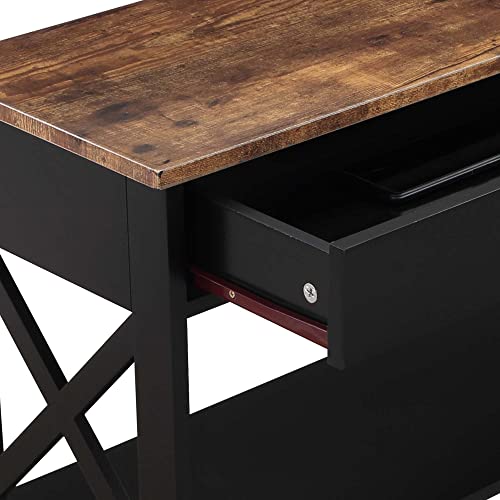 Image of Convenience Concepts Oxford Console Table, Barnwood /Black