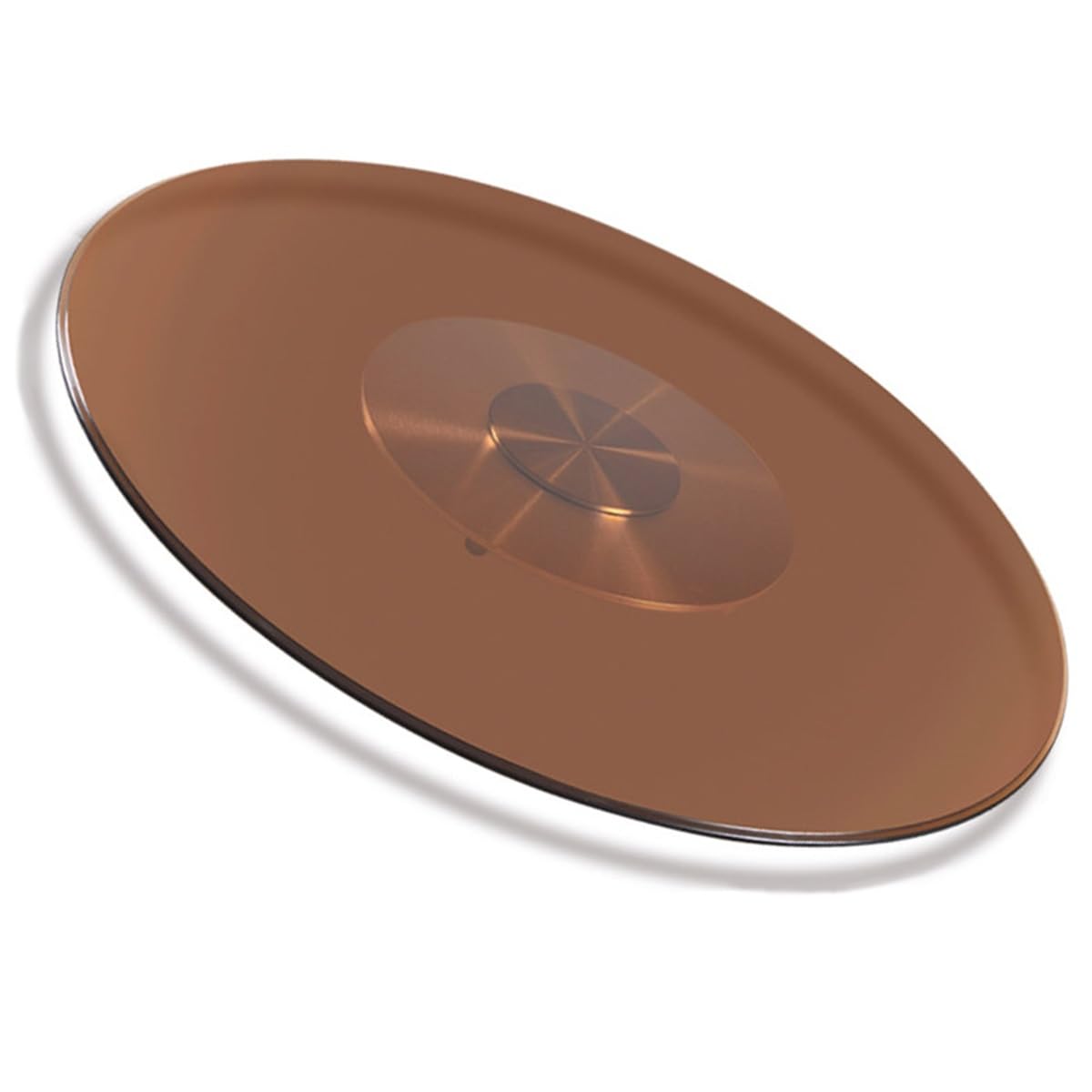 UZAMIRLEX Glass Lazy Susan Turntable, Lazy Susan Turntable Tempered Glass Rotating Serving Tray Brown Multiple Sizes(24inch/60cm)