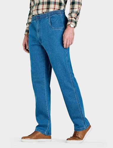 Chums Men's Comfort Fit Elasticated Waist Drawcord Denim Jeans Light Blue3