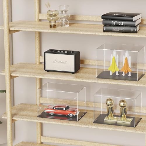 Image of Acrylic Display Case for Collectibles | Dustproof Transparent Showcase Box for Action Figures, Miniatures & Models | Countertop Cube with Protective Film ((9.5x8x8 inch; 24x20x20cm))
