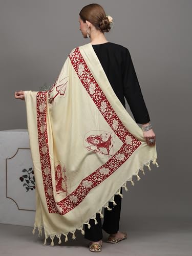 Cream Lord Shiva Hindu Prayer Shawl4