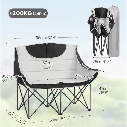 Chaise camping pliable LARMNEE siège de pêche confortable et compact - 3
