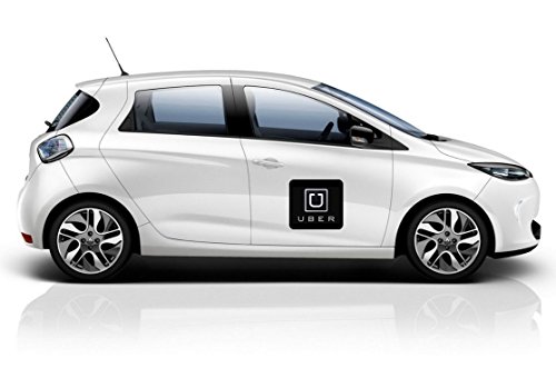 LARGE UBER CAR DECALS ~ 8 X 8 inches Black Decals Vehicle Sticker signs. 2 DECALS!
