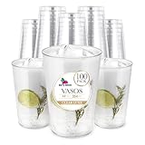 Berry Bloom 100 Copas Reutilizables Transparentes Vasos Elegantes para Fiestas, Bodas, Postre, Cócteles, Vino (12 ONZAS)