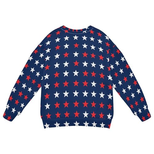 JUNZAN Red Blue Stars Kids Girls Pullover Hoodie Fleece Fall Tops Shirts Party 4T2