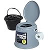 Hillington 5L Camping Toilet with Lid - Compact Portable Toilet for Adults Includes Removable Bucket, Paper Holder and Carry Handles - Lightweight Portable Camping Toilet Travel Toilet for Outdoor