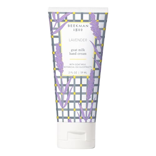 Beekman 1802 Pure Goat Milk Hand Cream, Lavender - Scented - 2 oz - Moisturizing Lotion for Dry Skin - Anti-Aging Hydration - Good for Sensitive Skin - Cruelty Free -  B18HC-LAV2