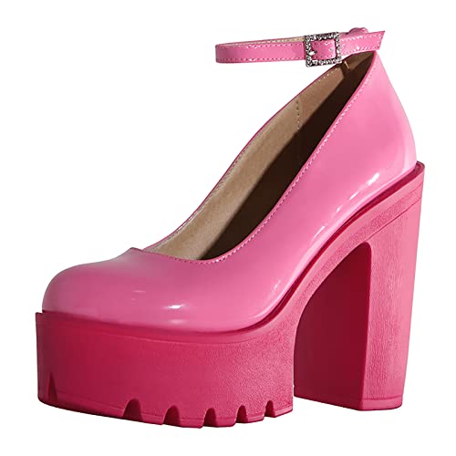 Chaussures à talons hauts épais FCXDMY en satin noir avec plateforme pour robe de soirée