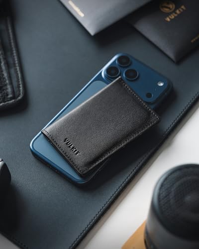 Image of VULKIT Leather Business Card Holder 2 Sided Slim Business Name Card Organizer for Men or Women (Nappa Black)