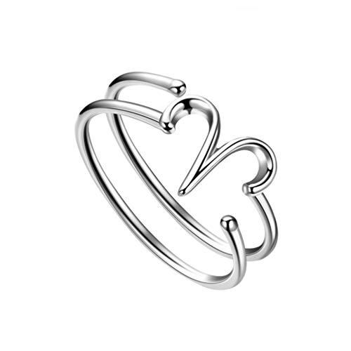 Adjustable Zodiac Aries Ring Silver 12 Constellation Double Band Finger Ring Horoscop Astrology Jewelry Women Girls March April Birthday Gift for Mom Granmda FR0002B