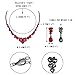 EVER FAITH Women's Austrian Crystal Luxury Ball Prom Floral Waterdrop Necklace Earrings Set Red Black-Tone