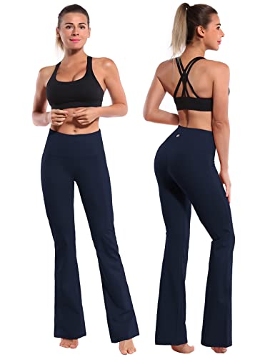 Image of BUBBLELIME 29 inch /31 inch /33 inch /35 inch /37 inch 3 Styles Women's High Waist Bootcut Yoga Pants Basic /Side Pockets Tummy Control Workout Flared