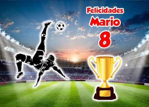 OBLEA de CAMPO DE FUTBOL, rectangular personalizada para Pastel o Tarta, Papel Comestible Decoracion Cumpleaños, Obleas Comestibles Torta Redondo - Vegano y Sin GLuten