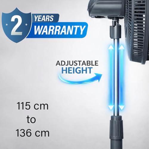 Image of Fogger Wind Speed Electric Stand Fan Wind Speed with 2 Year Warranty High Air Delivery, Silent Operation Pedestal Fan