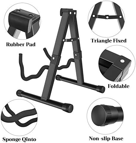 MARTISAN Guitar Stand Folding Universal A frame Stand for All Guitars Acoustic Classic Electric Bass Travel Guitar Stand, Black