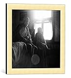 Quadro da parete pronto con elegante cornice fatta a mano e ganci per essere appeso.