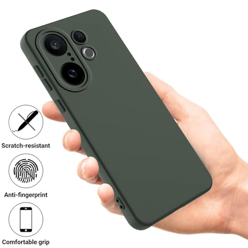 Image of Back Cover for Vivo X200 FE 5G | Full Camera Protection | Premium Liquid Silicon Case | Flexible Bumper Case for Vivo X200 FE 5G (Military Green)