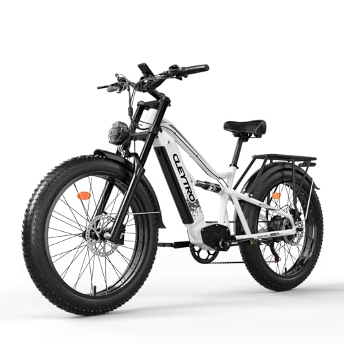 Bicicleta eléctrica Tifgalop, bicicleta eléctrica todoterreno de 26 pulgadas, bicicleta eléctrica unisex para adultos, suspensión total, 7 velocidades, batería de 48 V 18 Ah, alcance de hasta 45 90 km
