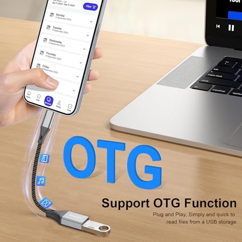Adapter USB C auf USB 3.0, [2 Stück] 5Gbps USB-A 3.0 Buchse auf usb c Stecker OTG Adapter kompatibel mit iPhone 15/16,iPad Pro,Typ C OTG-Kabel für Galaxy S24/S23/S22, MacBook Pro/Air,Google Pixel 3XL