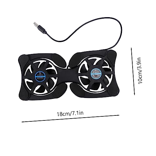 Base plegable para laptop con ventiladores USB negros miniatura 2