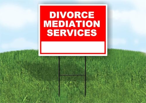 Divorce Mediation Services Write On Me Red 18x24 in Single Sided Yard Road Sign w/Stand