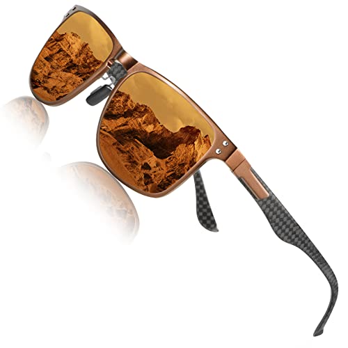 Image of ANYLUV Mens Sunglasses Polarized Upgraded Carbon Fiber Temple Sun Glasses Fashion Driving with UV Protection