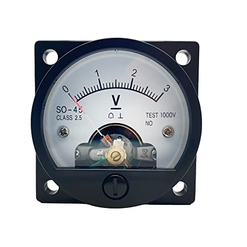LEPEVNEY Voltmètre analogique à cadran SO-45, ampèremètre de mesure courant rond DC 3 V