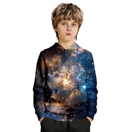 Sweat à capuche galaxie pour garçons et ados avec poche WWricotta