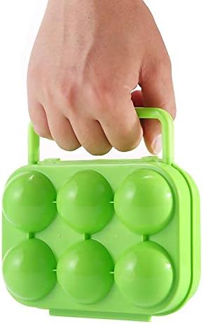Schneespitze 2 Pieces Folding Plastic Egg Carrier Holder,Egg Carriers Egg Storage Box Portable Egg Storage Box Container Folding for Outdoor Camping Picnic,Blue,Orange