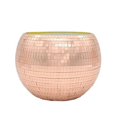 Taylor Swift Ice Bucket Challenge: Rose Gold Disco Ball Cooler Spotlight 1 Rose Gold Disco Ball Ice Bucket - Mirror Ball Cooler, Reflective Rose Gold Drink Holder, Shiny Ice Bucket for Parties, Weddings, and Home Bars – Stylish Beverage Chiller