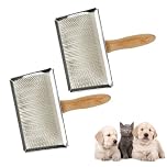 2Pcs Wool Carders Hand Carders, Wool Carding Brushes, Needle Felting Tools Brush, Carpet Needle Felting, Bamboo and Wood Air Cushion Pin Comb for Cats, Dogs, Pet Grooming(COLOR:XL 7.09x4.72inch)