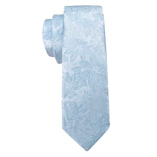 Image of Barry.Wang Men Tie Set Floral Paisley Silk Necktie Pocket Square Cufflinks Formal Wedding Party Business