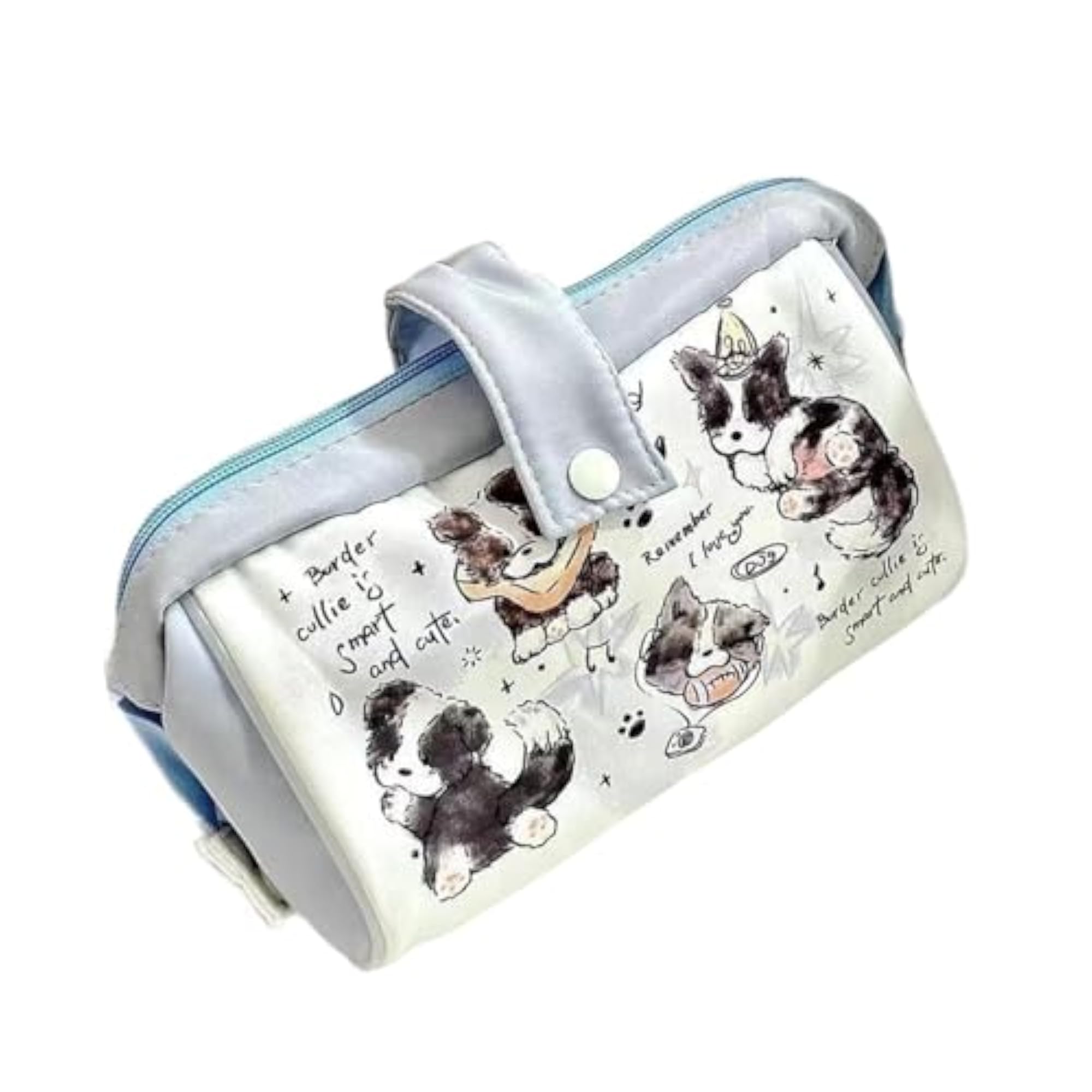 Cartoon Dog Pencil Case for Girls, Large Capacity Makeup Bag