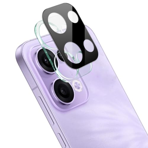 Image of FabeKee Glass Camera Lens Protector For OPPO Reno13 5G [9H Hardness] [6D Lens Protector ] [Easy Installation] Black (OPPO Reno13)