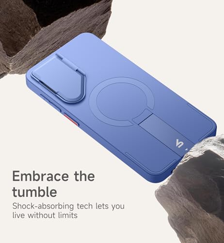 Image of SURITCH for Samsung Galaxy S26 Plus Phone Case, Magnetic Protective Cover with Camera Cover & Adjustable Metal Kickstand for Galaxy S26 Plus -Starlight Blue