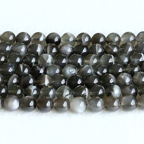 Pierre de lune noire naturelle en perles de 6mm 8mm 10mm 12mm pour bracelet et collier DIY