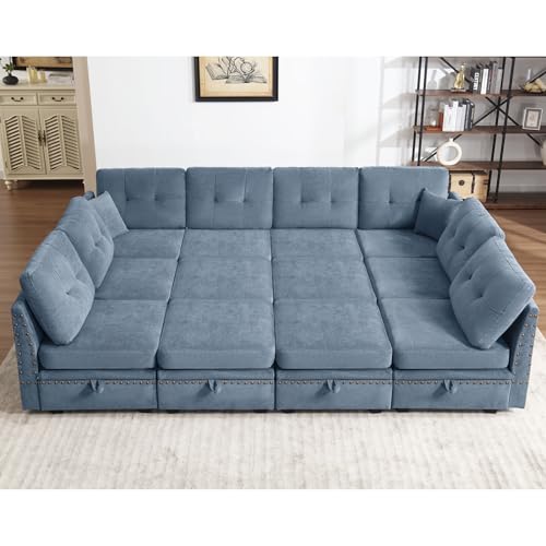 Centilab Vintage Modular Sectional Sofa Sleeper Couch Set Convertible Sleeper
