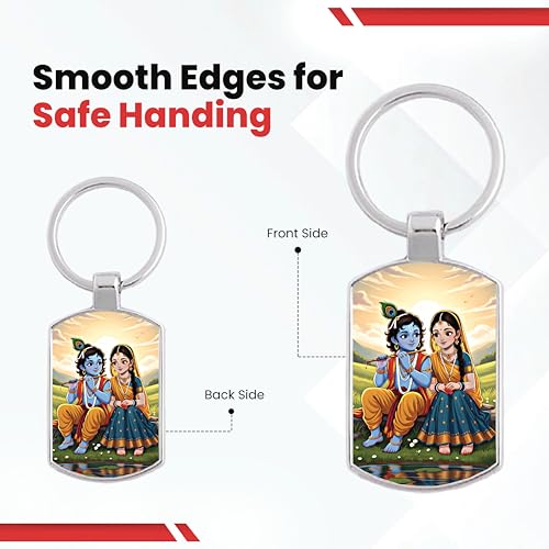Image of Stylish Metal Keychains with Permanent Glossy Print - Inspirational Quotes & Spiritual Designs - Perfect Key chains for loved ones, Personal Use, Gifts & Return Gifts