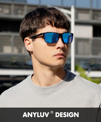 Image of Polarized Sunglasses for Men Rectangular Classic Al-Mg Metal Frame Sun Glasses Mens Sunglasses with UV Protection