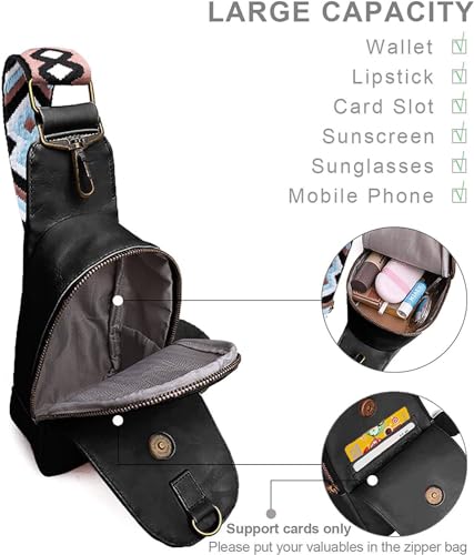 Vegan Leather Women's Chest Bag Crossbody Bag Sling Bag Shoulder Bag3