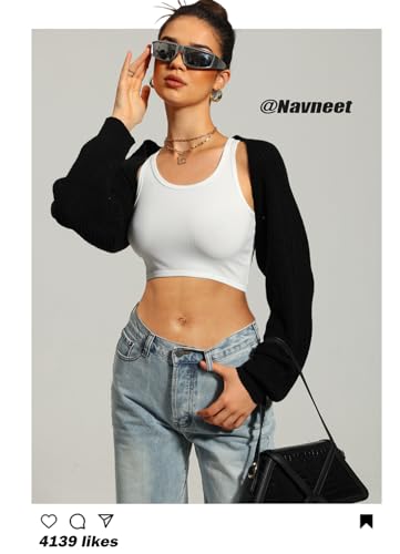Image of Navneet Women Knit Bolero Shoulder Shrug Sweater Cropped Cardigan