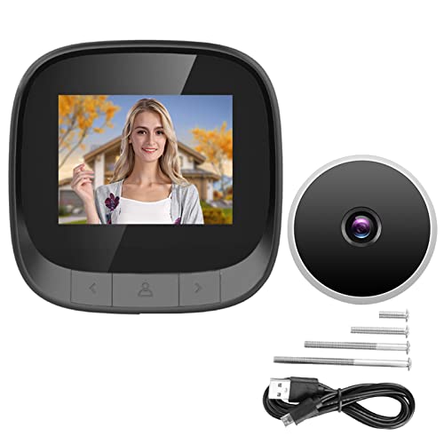 Digital Door Viewer, 2.4in Smart Visual Video Peephole WLAN Electronic Peephole viewer Security Eye Monitoring Camera with Infrared & HD LCD Screen 90° Wide Angle Support Recording/Snapshot