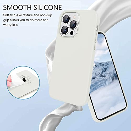 Image of MIDOS Back Cover Compatible with iPhone 14 Pro Max Case Liquid Silicone Full Protection Shock Proof Back Cover for iPhone 14 Pro Max (2022) 6.7 inch (White)