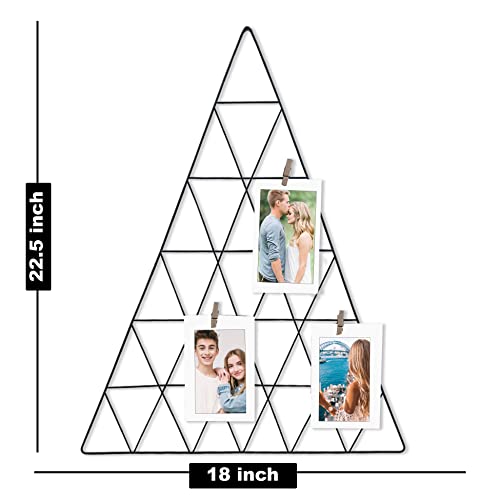 Image of Art Street Triangle Shape DIY Metal Photo Grid for Home Wall Decor and Living Room Decoration (Size - 18 x 22.5 Inches)