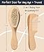 Worthies Baby Hair Brush & Comb Set, Wood Hair Brush with Soft Goat Bristles and Comb, Newborn Infant & Toddler for Cradle Cap