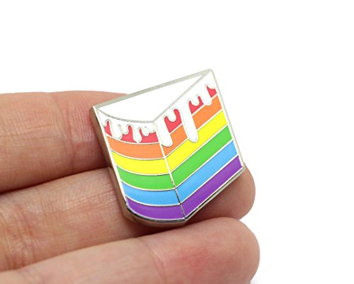 Gay Pride Lapel Pin Rainbow Cake Enamel Brooch Lgbtq Flag Accessory #TOP1