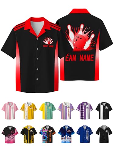 Customized Bowling Shirt Personalized Bowling Jersey for Men Women Team Custom Name Retro Shirts Button Down Unisex Clothing