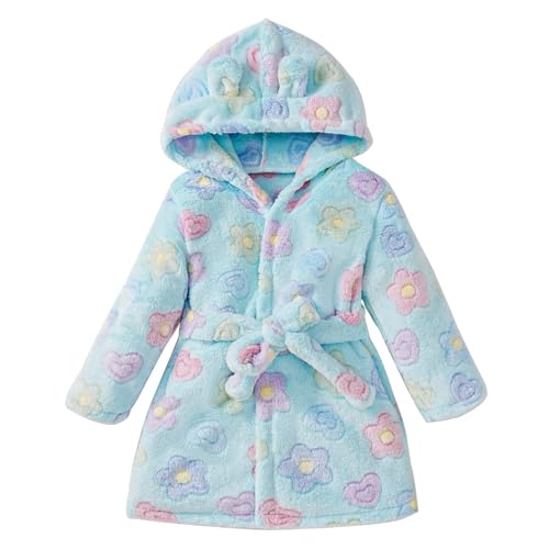 Kids Girls Flannel Hoodies Fuzzy Fleece Cute Hooded Fall Outfit Soft Warm Fluffy Button Down Kimono Winter Clothes